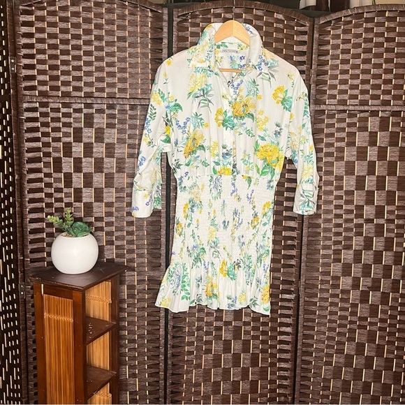 Zara Floral Print Smock Dress Small - Picture 6 of 10